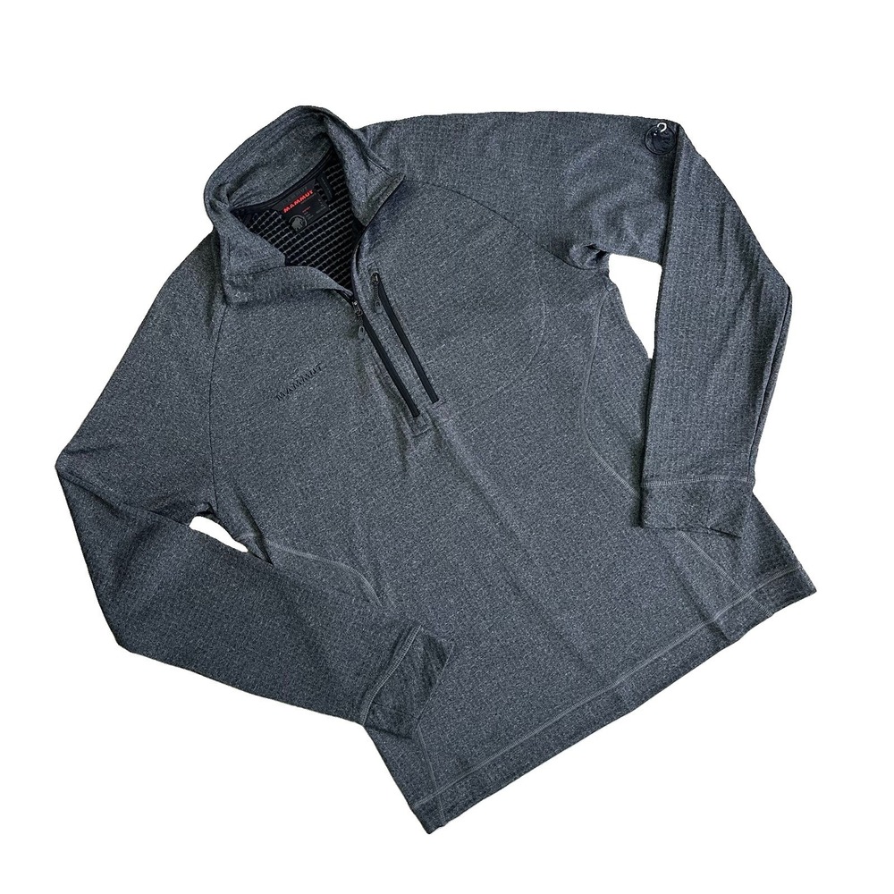 Mammut Elwha Half Zip Fleece Jacket Sweatshirt Men L Gray Outdoor Climbing Gorp